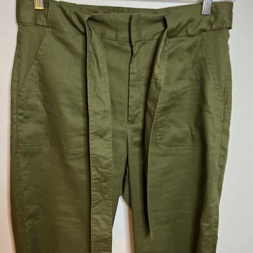 Banana Republic Olive Green Linen & Cotton Blend Pants Size 10P
